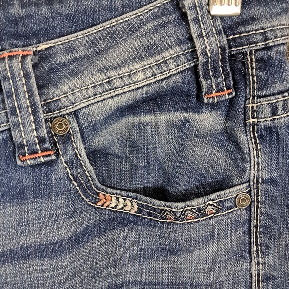 Rock & Roll Cowgirl Jeans Riding 30x28 Boot Western Stone Wash Embroidered Rodeo - Picture 12 of 15